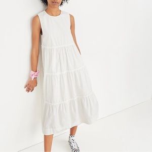 Madewell Cattail Tiered Midi Dress Size MP